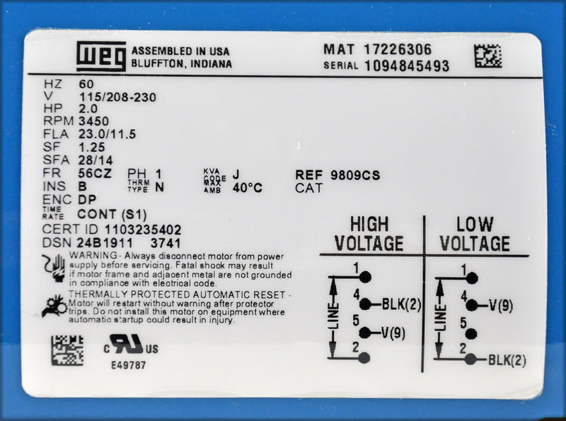 Load image into Gallery viewer, Burks® 20CS6M-FE 2HP Pump Water Condensate Turbine 115/208-230V 1-Phase