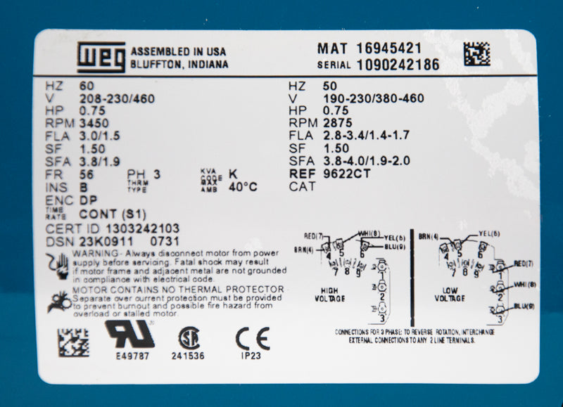 Load image into Gallery viewer, Burks® 37CT7M-FE 3/4HP Pump Water Condensate Turbine 208-230/460V 3-Phase