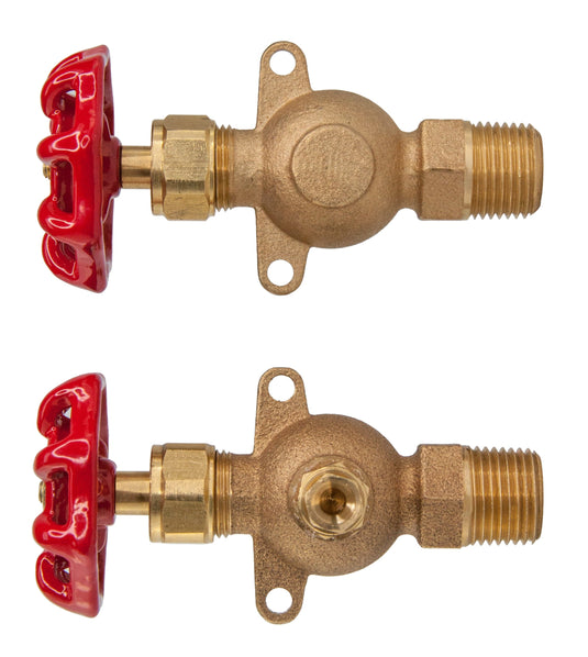 Bronze Water Gauge Valve Set w/SS Ball Check & Drainage for Boiler/Steamer/Return Tank (Less Protector Rods)