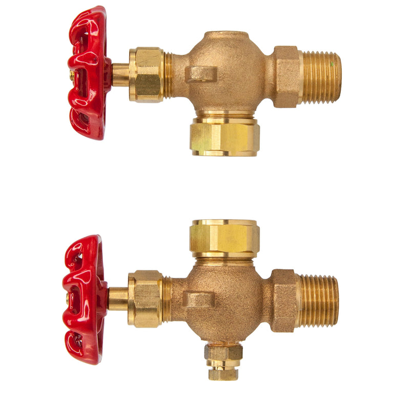 Load image into Gallery viewer, Bronze Water Gauge Valve Set w/SS Ball Check & Drainage for Boiler/Steamer/Return Tank (Less Protector Rods)