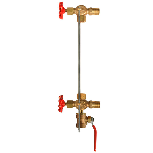 Bronze Water Gauge Valve Set w/Ball Check & Ball Valve(Blow Off) for Boiler/Return Tank