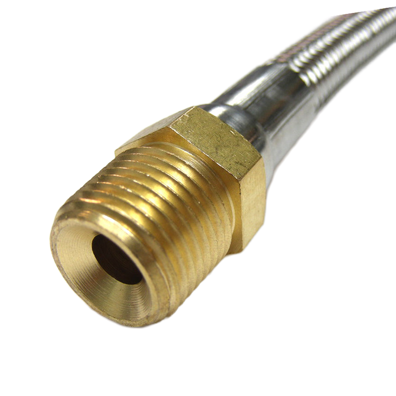 Load image into Gallery viewer, Flexible Steam Hose Stainless Steel Braided with PTFE Tube 1/4" Male x Male