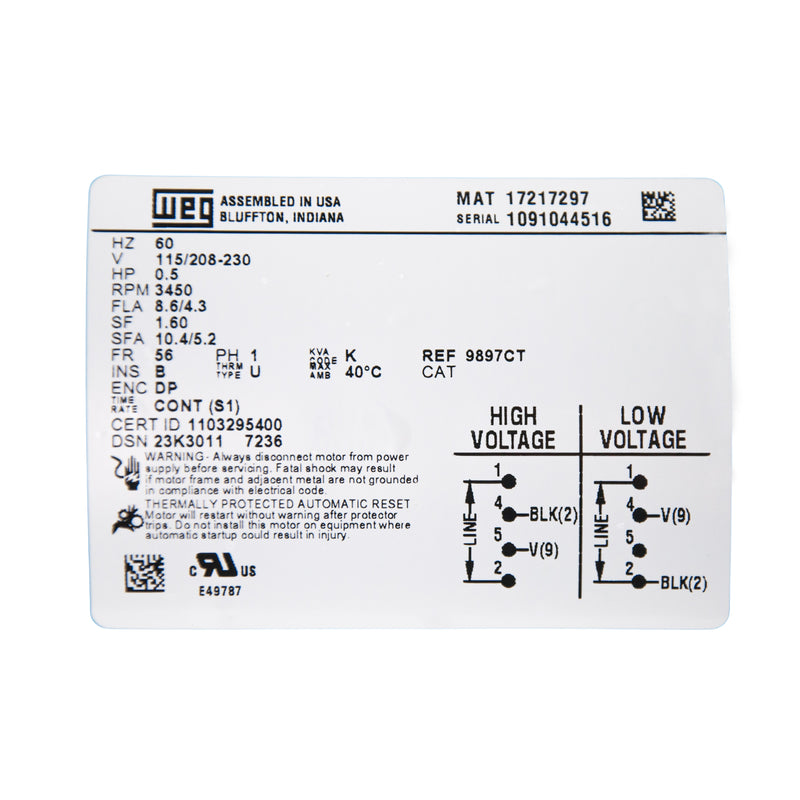 Load image into Gallery viewer, 5CT6M 1/2HP Pump Water Condensate Turbine 115/208-230V 1-Phase
