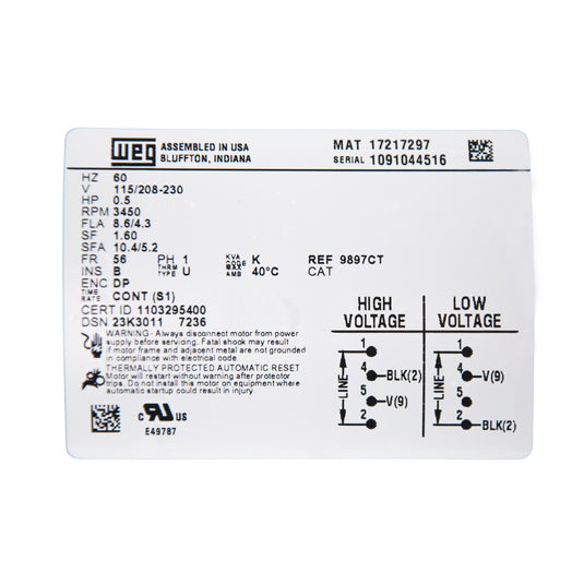 5CT6M 1/2HP Pump Water Condensate Turbine 115/208-230V 1-Phase