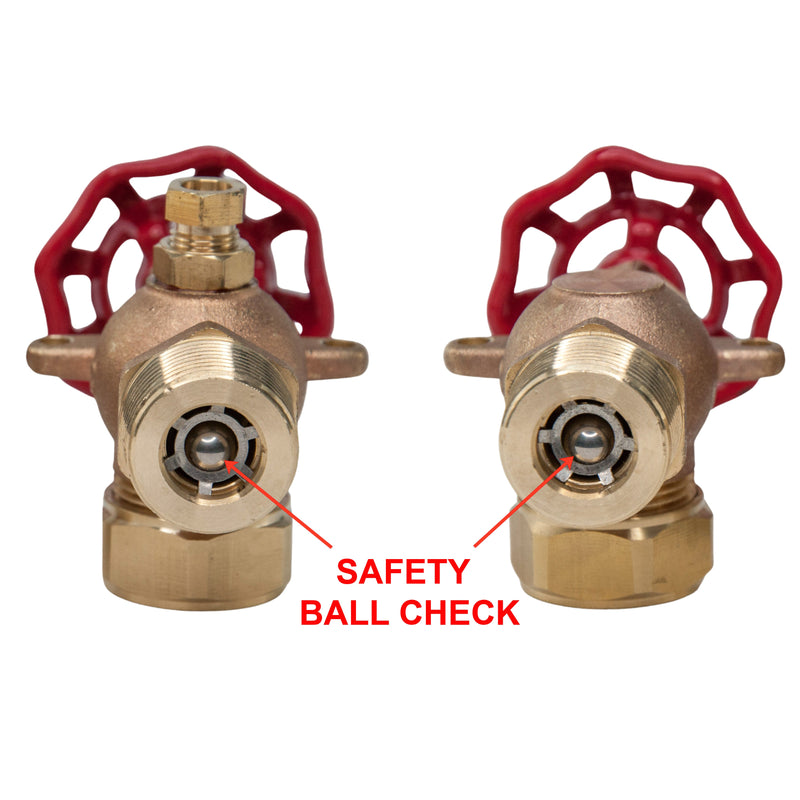 Load image into Gallery viewer, Bronze Water Gauge Valve Set w/SS Ball Check &amp; Drainage for Boiler/Steamer/Return Tank (Less Protector Rods)
