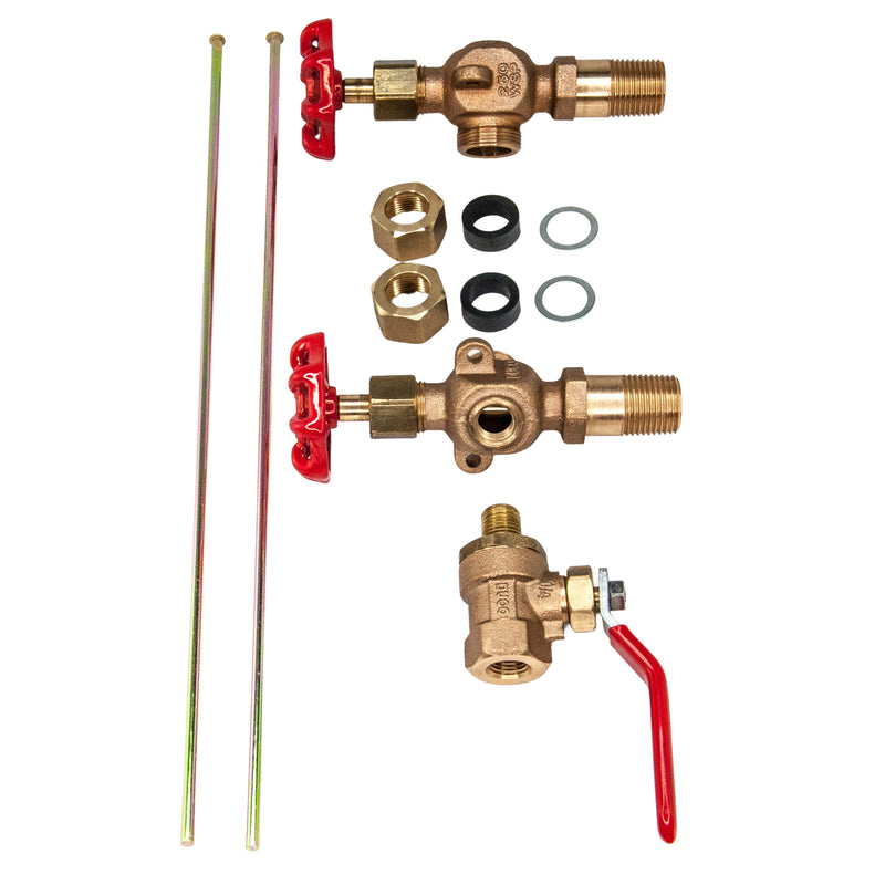 Load image into Gallery viewer, Bronze Water Gauge Valve Set w/Ball Check &amp; Ball Valve(Blow Off) for Boiler/Return Tank
