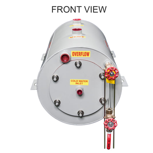 Stainless Steel Horizontal Return Tank with Valves F-Series